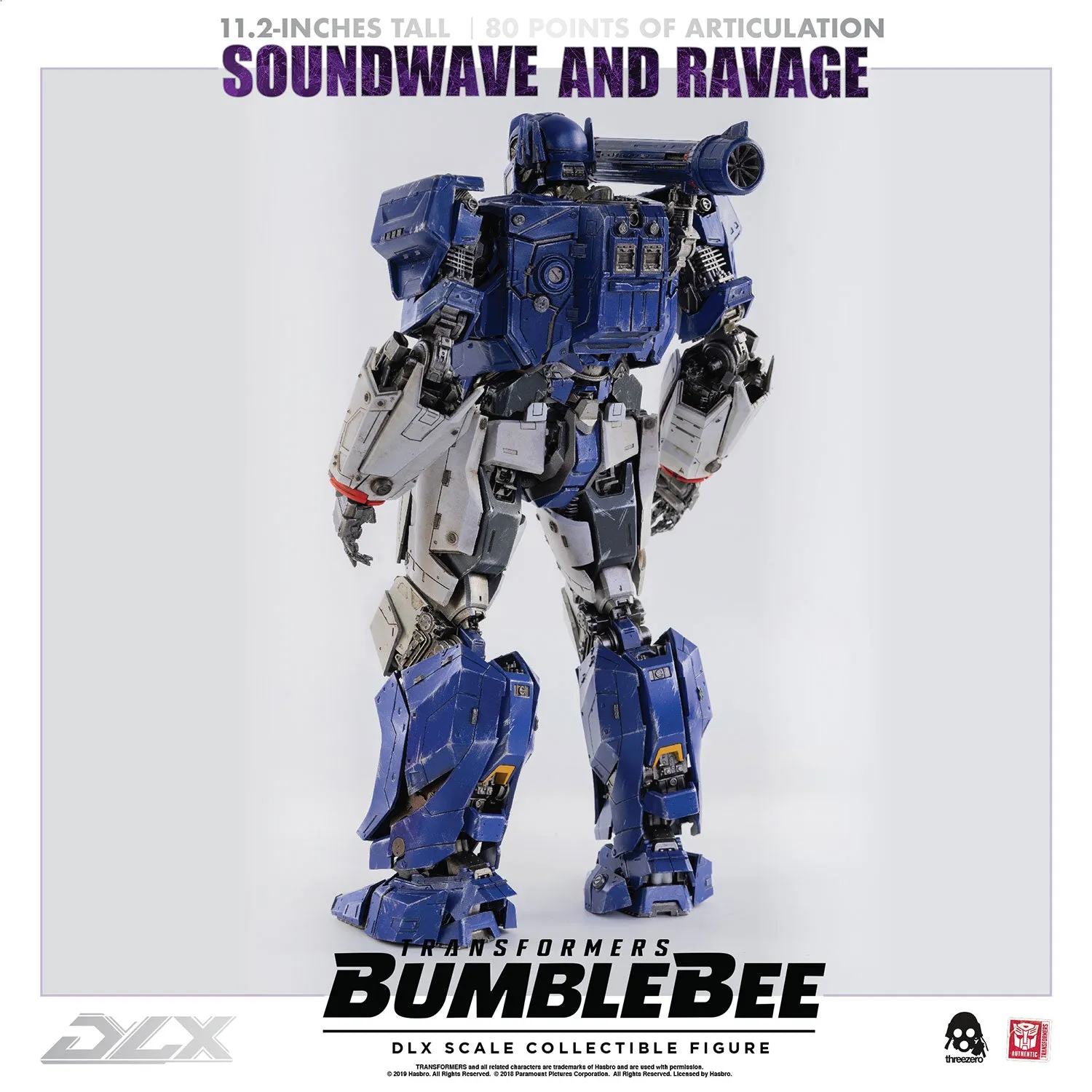 ThreeZero Transformers Bumblebee Movie Soundwave and Ravage DLX Scale Figure
