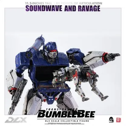 ThreeZero Transformers Bumblebee Movie Soundwave and Ravage DLX Scale Figure