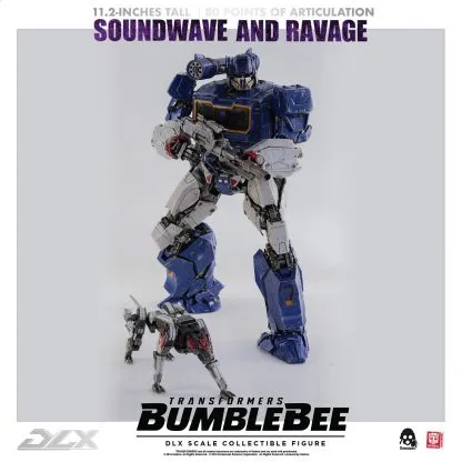 ThreeZero Transformers Bumblebee Movie Soundwave and Ravage DLX Scale Figure
