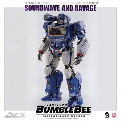 ThreeZero Transformers Bumblebee Movie Soundwave and Ravage DLX Scale Figure