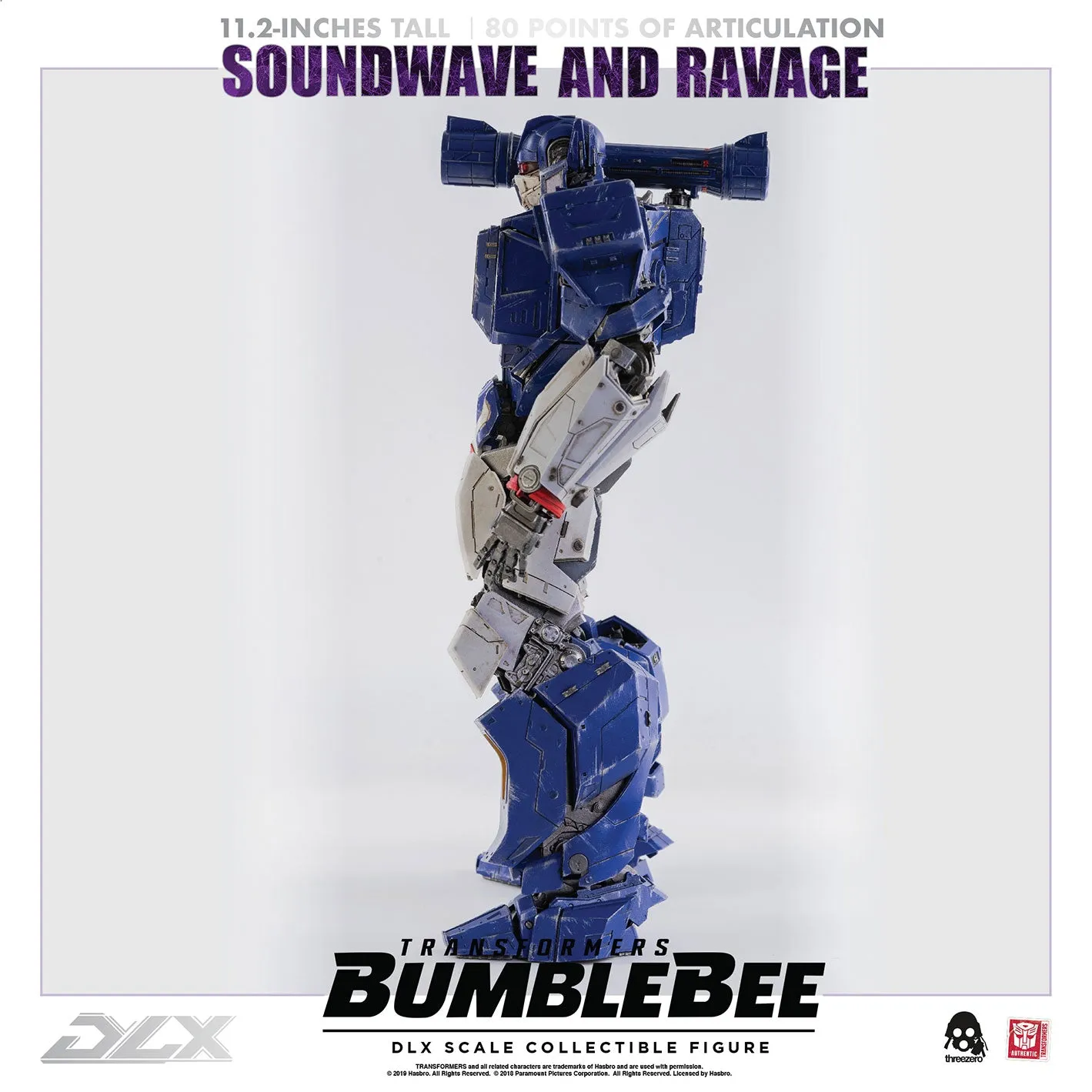 ThreeZero Transformers Bumblebee Movie Soundwave and Ravage DLX Scale Figure