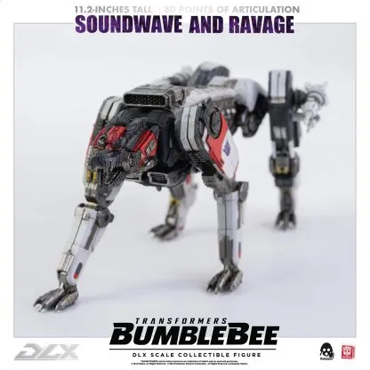 ThreeZero Transformers Bumblebee Movie Soundwave and Ravage DLX Scale Figure
