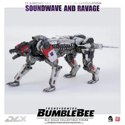 ThreeZero Transformers Bumblebee Movie Soundwave and Ravage DLX Scale Figure