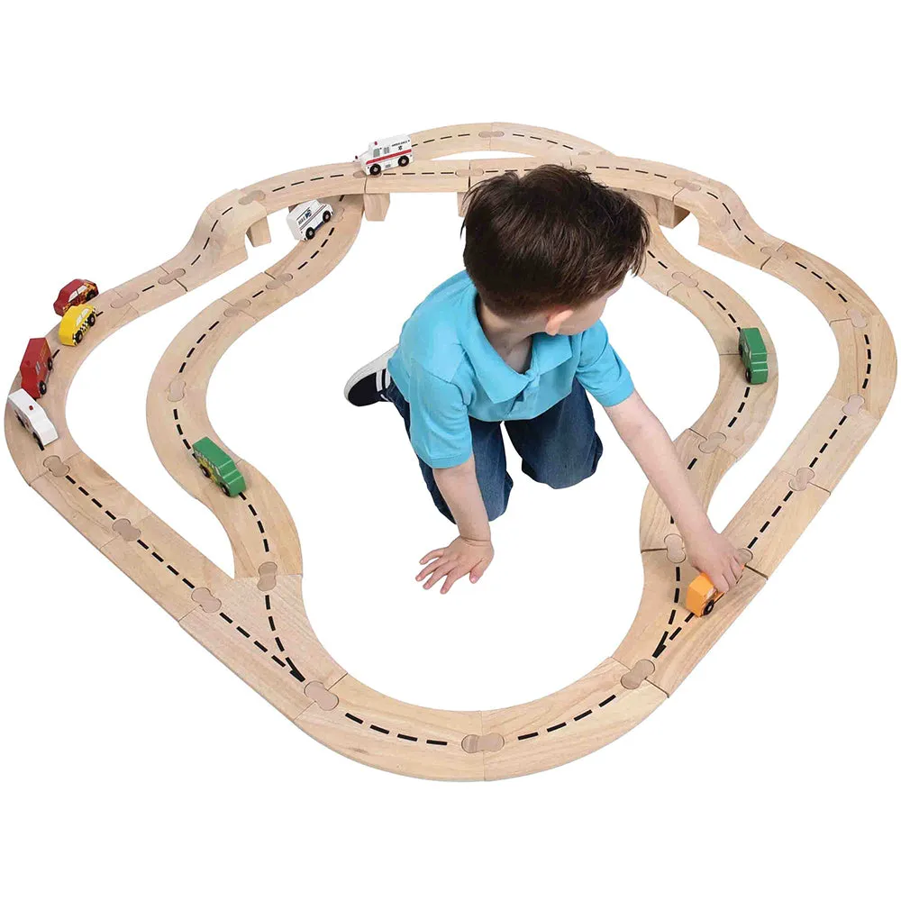 Unit Block Roadway Car Track Set