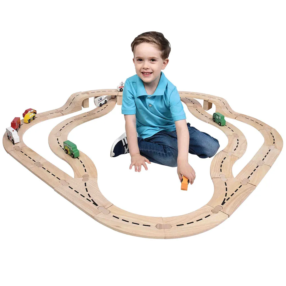 Unit Block Roadway Car Track Set