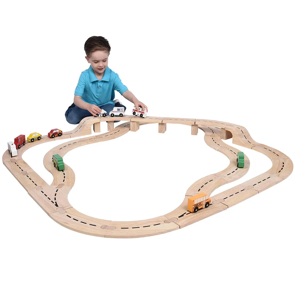 Unit Block Roadway Car Track Set
