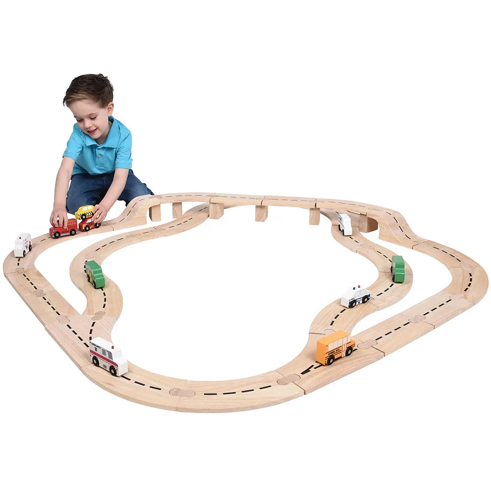 Unit Block Roadway Car Track Set
