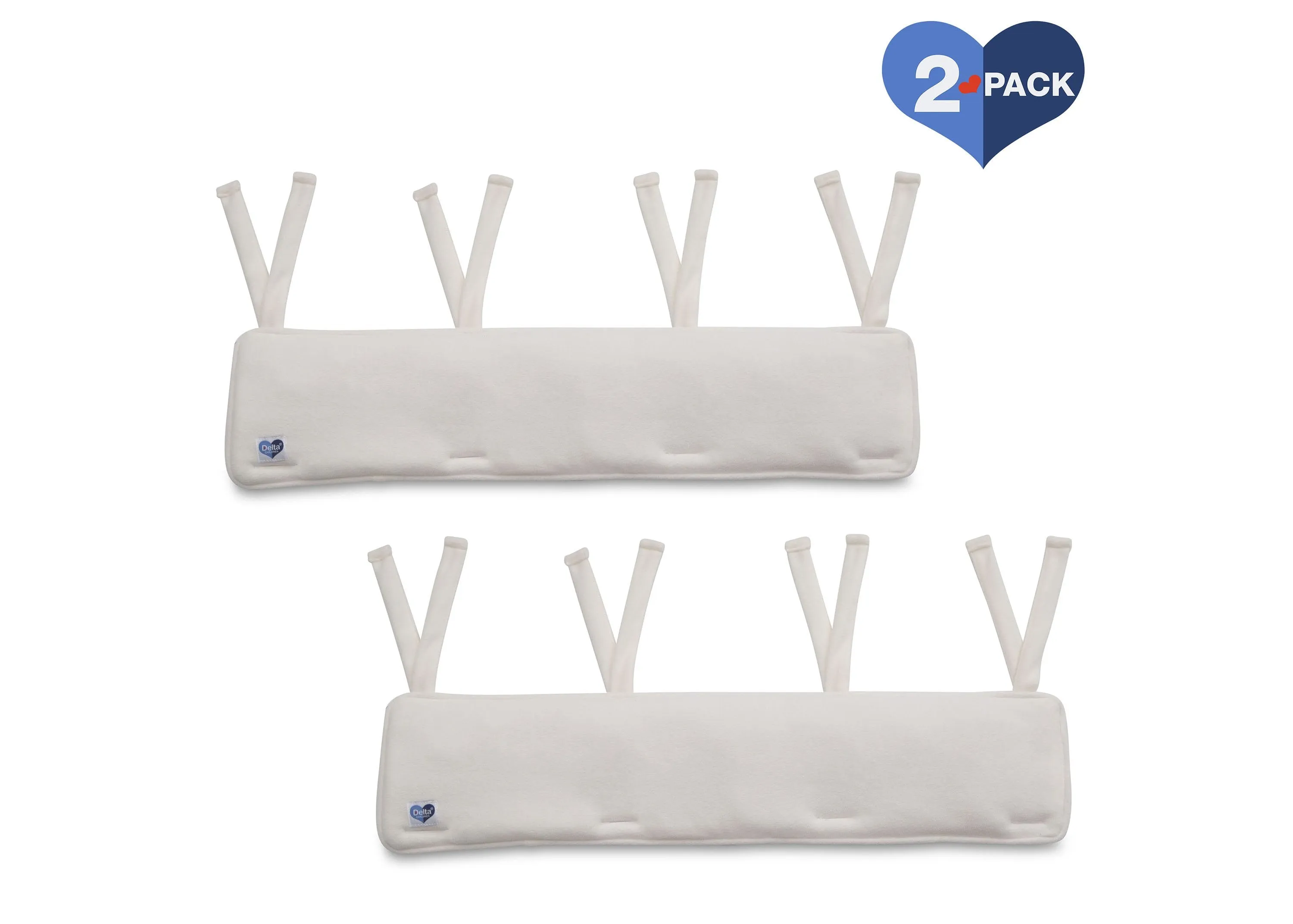 Waterproof Fleece Crib Rail Covers/Protectors for Short Side Rails, 2 Pack