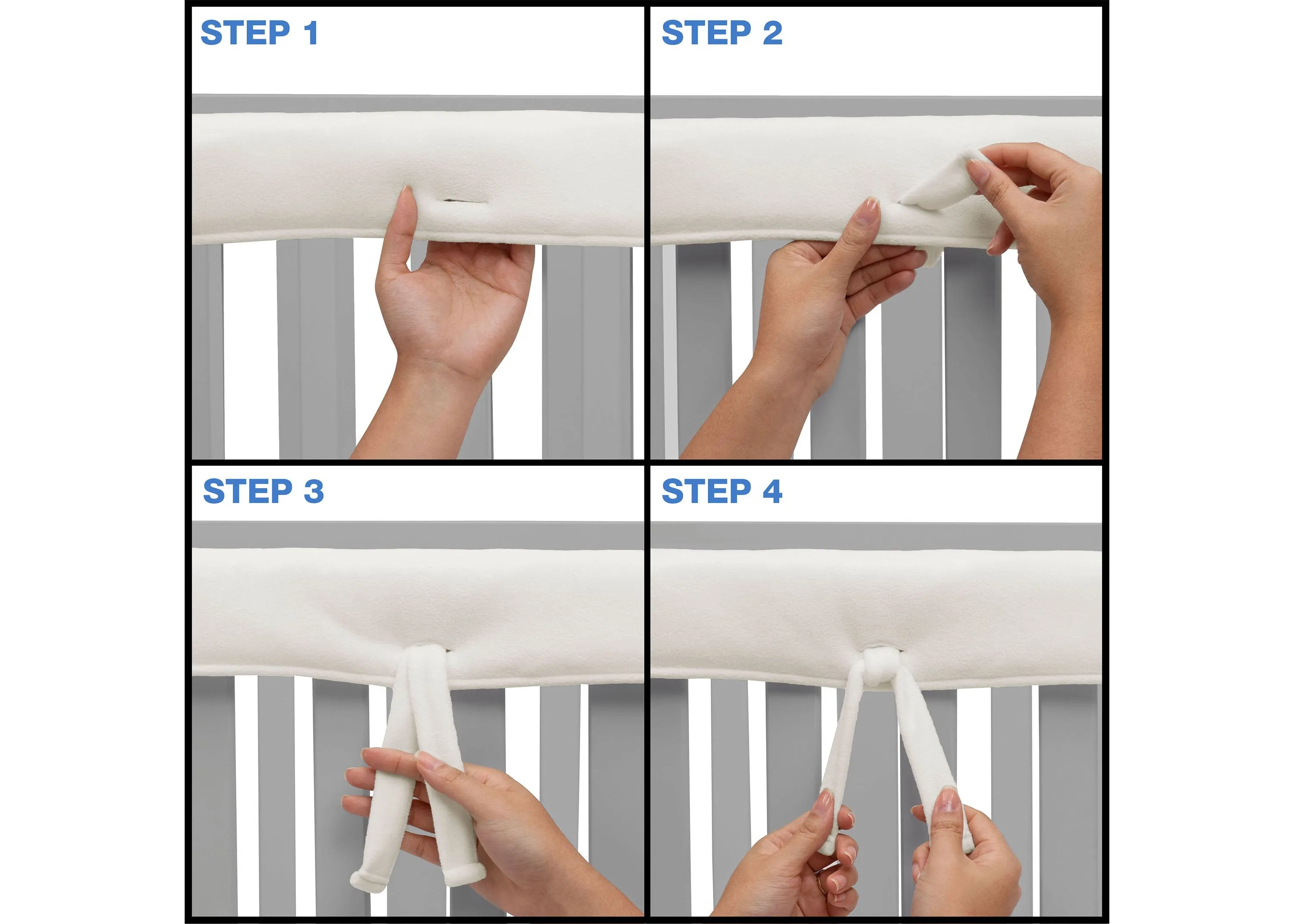 Waterproof Fleece Crib Rail Covers/Protectors for Short Side Rails, 2 Pack