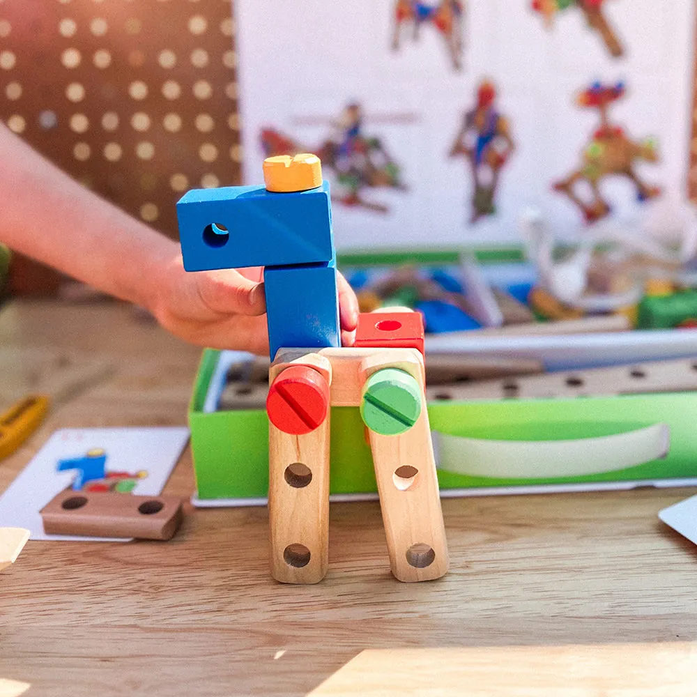 Wood Nut & Bolt Builder Set | 84 Piece STEM Activity Kit