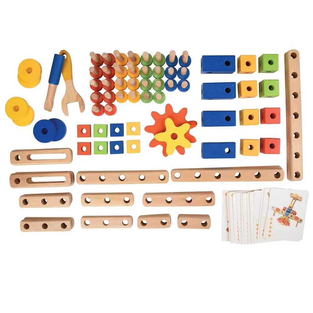 Wood Nut & Bolt Builder Set | 84 Piece STEM Activity Kit