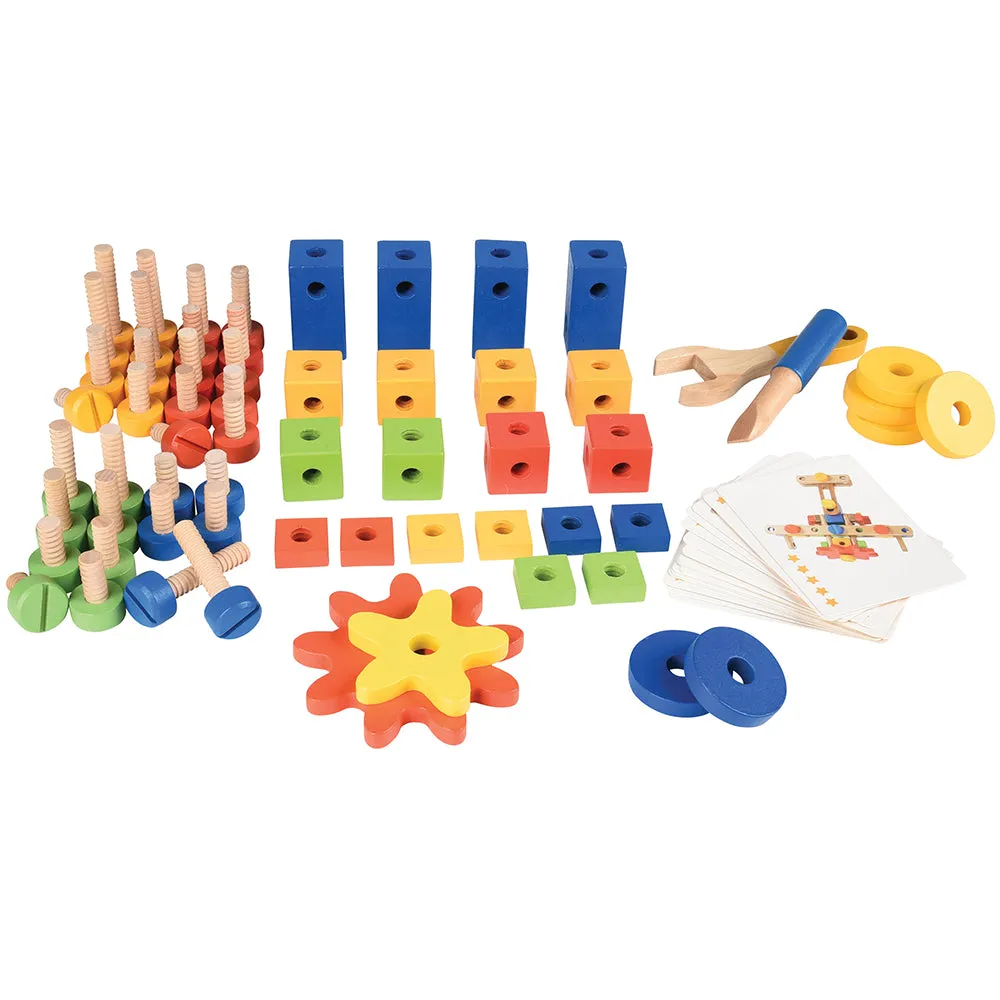 Wood Nut & Bolt Builder Set | 84 Piece STEM Activity Kit