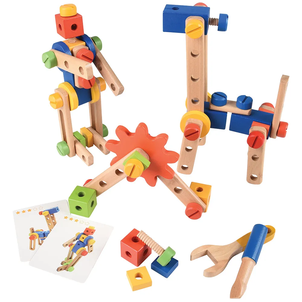 Wood Nut & Bolt Builder Set | 84 Piece STEM Activity Kit